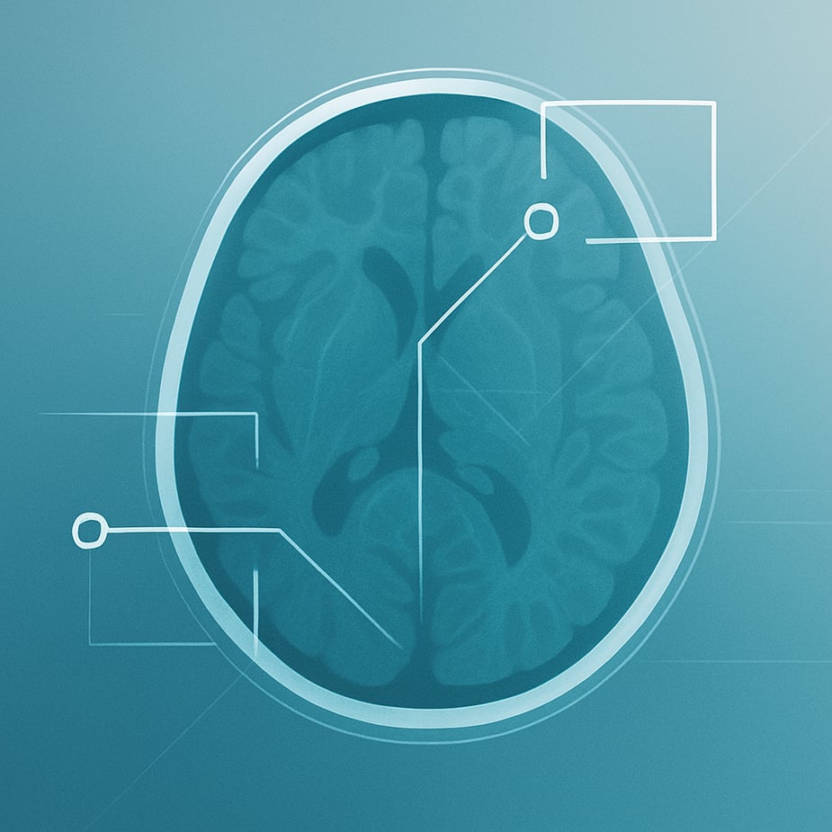 Create a modern abstract radiologythemed visual focused on clarity and interpretation Use a clean minimalistic layout with a hightech look Include a s
